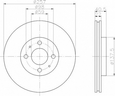 HELLA PAGID 8dd355103971 -  Тормозной диск